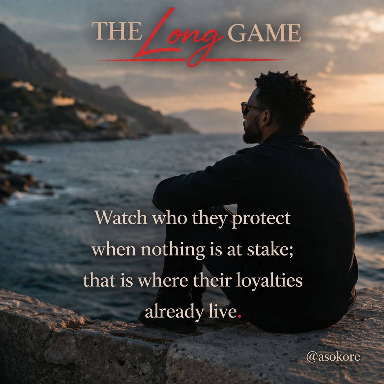 Watch who they protect when nothing is at stake; that is where their loyalties already live.