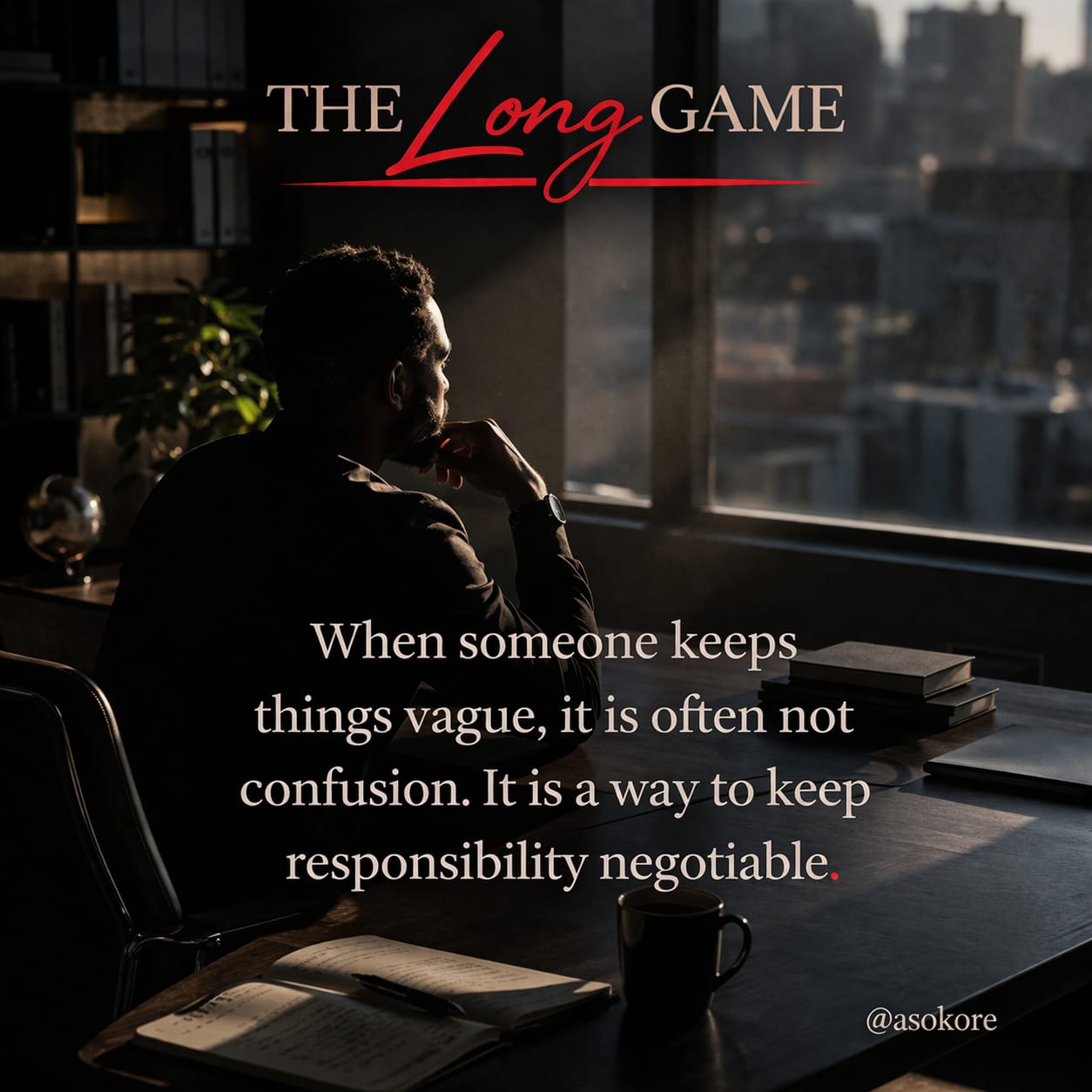 When someone keeps things vague, it is often not confusion. It is a way to keep responsibility negotiable.